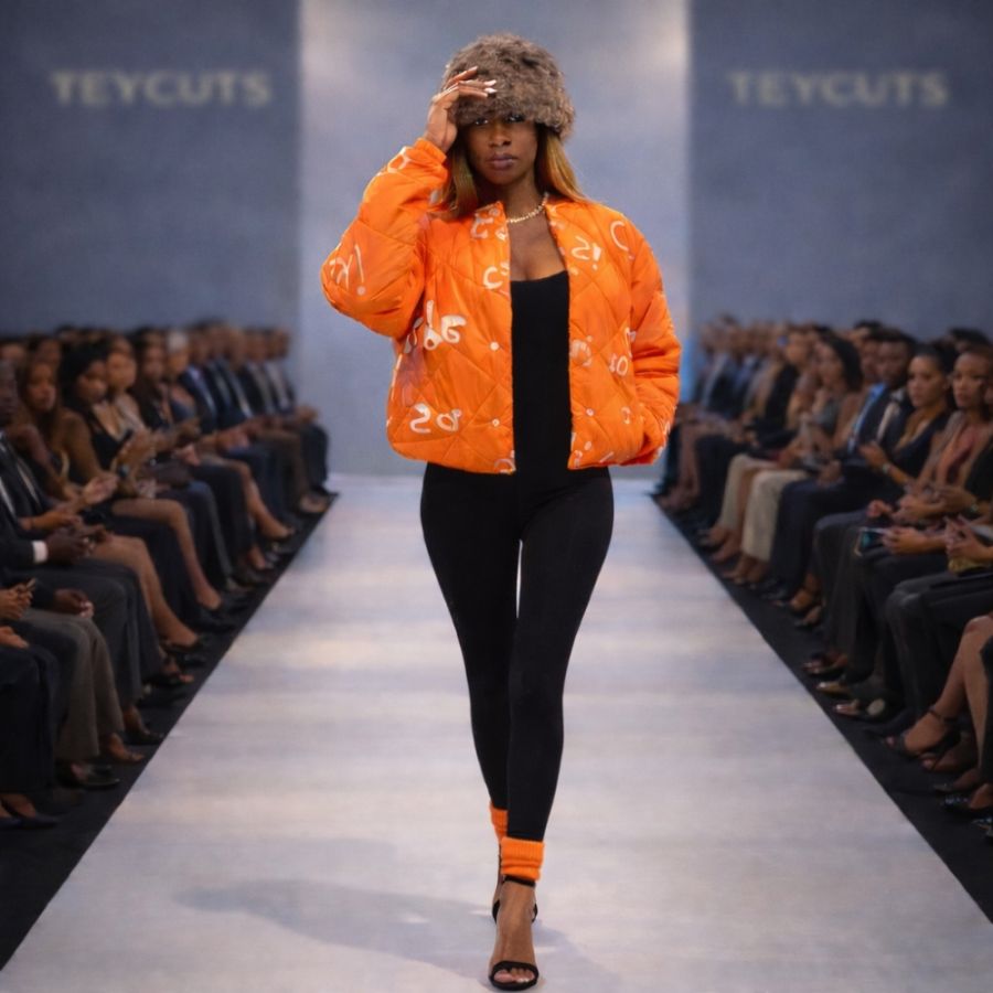 Orange Quilted Jacket