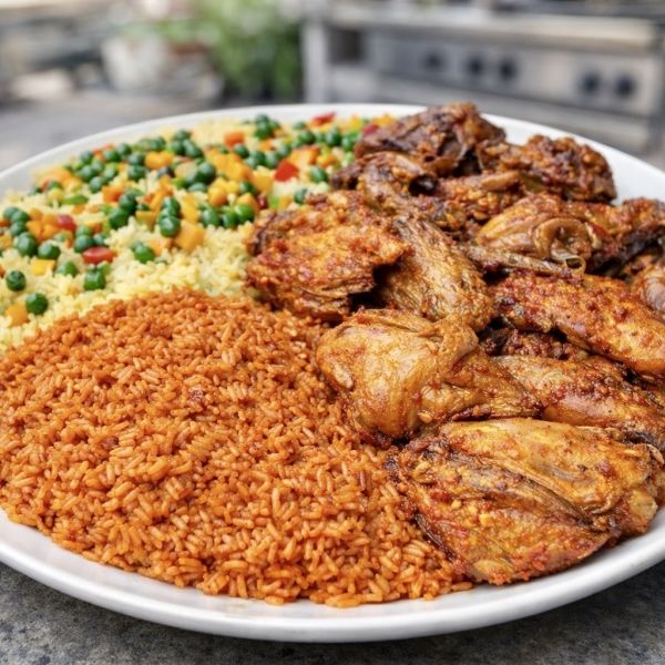 Authentic Jollof Rice and Chicken Delight in Limas